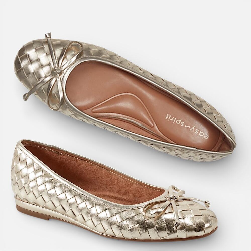 Easy Spirit Dayanna 3 Gold Woven Ballet Flats – Sizes VARIOUS - New in Box
